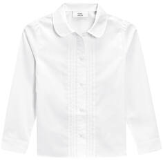 Блузка для девочки с длинным рукавом Next Lace Trim, белый