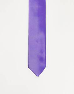 Блестящий фиолетовый узкий галстук ASOS DESIGN