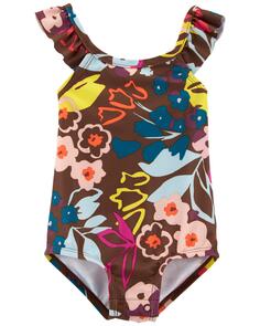 Цельный купальник с цветочным принтом для малышей Carter&apos;s, коричневый Carters