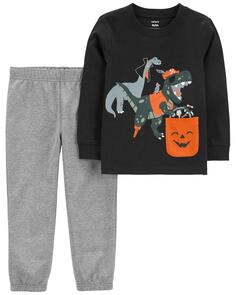 Детский комплект из 2 предметов: футболка и джоггеры на Хэллоуин Carter&apos;s, черный/вереск Carters