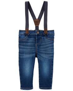 Детские вязаные джинсы с подтяжками из денима Carter&apos;s Carters