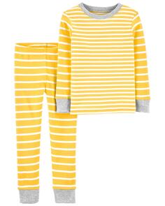 Детские пижамы из 100 % хлопка в полоску с плотным кроем из двух предметов в полоску Carter&apos;s, желтый Carters