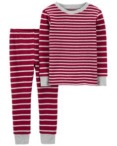 Детские пижамы из 100 % хлопка в полоску с плотным кроем из двух предметов в полоску Carter&apos;s, красный Carters