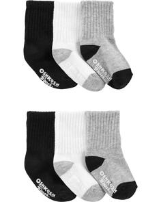Комплект из 6 базовых носков для малышей Carter&apos;s, черный, серый, белый Carters
