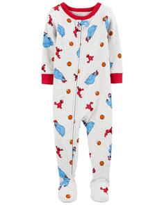 Цельнокроеные пижамы для малышей «Улица Сезам» из 100% хлопка с плотной посадкой Carter&apos;s, серый Carters