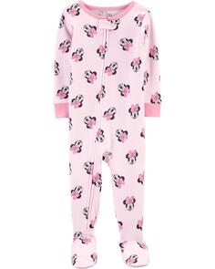 Детские цельнокроеные пижамы с Минни Маус из 100% хлопка с плотным прилеганием Carter&apos;s, розовый Carters