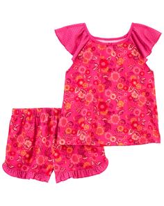 Детские пижамы свободного кроя из двух предметов с цветочным принтом Carter&apos;s, розовый Carters