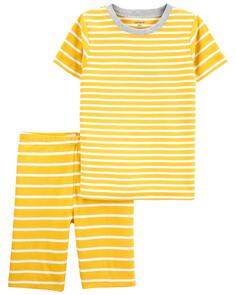 Детские пижамы из 100 % хлопка в полоску, облегающие 2 предмета, в полоску Carter&apos;s, желтый Carters