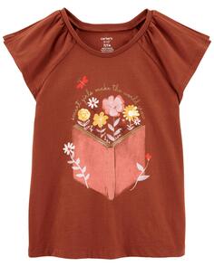 Детская футболка из джерси с цветочным принтом Carter&apos;s, коричневый Carters