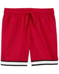 Спортивные сетчатые шорты для малышей, любимые фанатами Carter&apos;s, красный Carters