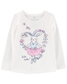 Футболка Kid Ballerina Bunny из джерси Carter&apos;s, белый Carters