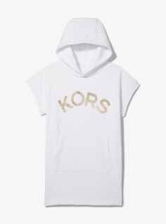 Платье Michael Kors Kids Logo Cotton Hoodie, белый