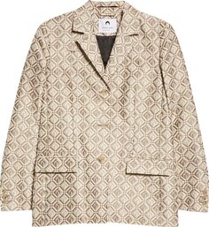 Блейзер Marine Serre Moon Diamant Regenerated Jacquard Relaxed Blazer &apos;Beige&apos;, загар