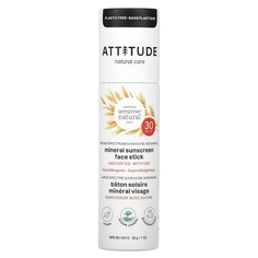 Минеральный солнцезащитный крем для лица ATTITUDE Oatmeal Sensitive Natural Care, SPF 30, без запаха, 30 гр.