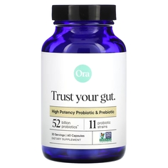 Пищевая добавка Ora Trust Your Gut высокоэффективные пробиотики и пребиотики, 60 капсул