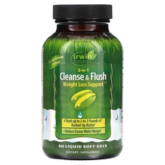 Пищевая добавка Irwin Naturals для похудения 2-в-1 Cleanse &amp; Flush, 60 мягких капсул