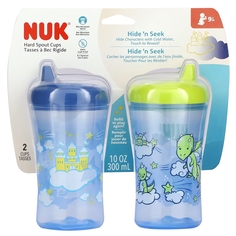 Стаканчик NUK Hide &apos;n Seek стаканчики с жестким носиком от 9 месяцев синие, 2шт по 300мл