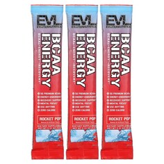 Пищевая добавка EVLution Nutrition BCAA Energy Rocket Pop, 3 пакетика по 9,4 г