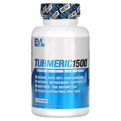 Куркумин с биоперином EVLution Nutrition Turmeric1500, 90 растительных капсул