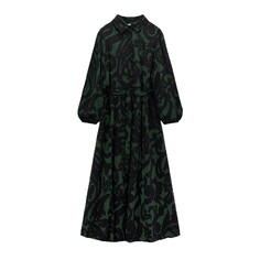 Платье Zara Long Printed, зеленый (Размер S)