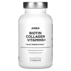 Пищевая добавка Codeage Биотин + Коллаген + Витамины + Экстракт черного перца, 90 капсул