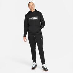 Футбольная толстовка с капюшоном Nike F.C. Dri-FIT Libero Pullover, черный (Размер L)