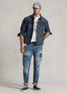 Узкие прямые джинсы с эффектом потертости Varik Ralph Lauren