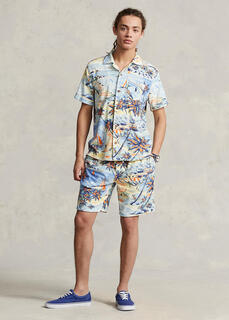 9-дюймовые махровые шорты с тропическим принтом Ralph Lauren