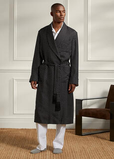 Шелковый халат в горошек Ralph Lauren