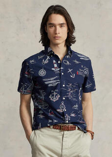Оксфордская рубашка классического кроя с морским принтом Ralph Lauren