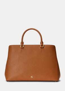 Большая кожаная сумка-портфель Hanna с перекрестной штриховкой Ralph Lauren