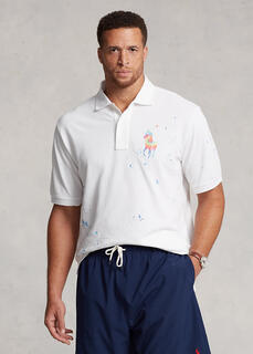 Сетчатая рубашка-поло с принтом Tie-Dye и крупным пони Ralph Lauren