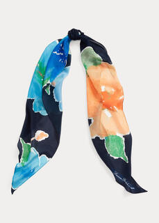 Крепдешиновый шарф с принтом Mia Ralph Lauren
