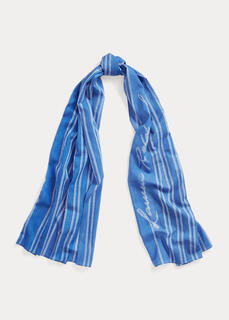 Полосатый хлопковый шарф Emma с запахом Ralph Lauren
