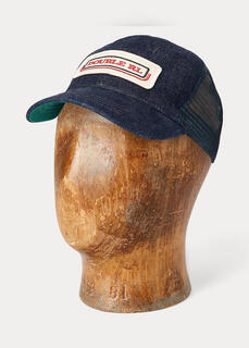 Джинсовая кепка Trucker с нашивкой-логотипом Indigo Ralph Lauren