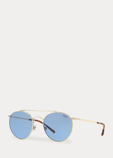 Круглые металлические солнцезащитные очки в стиле ретро Ralph Lauren
