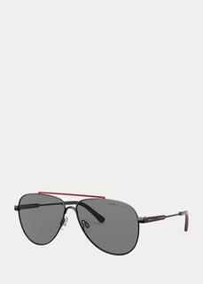 Полосатые солнцезащитные очки-пилоты Ralph Lauren
