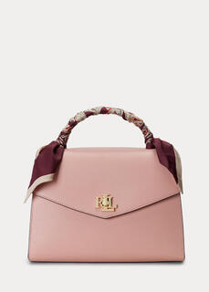 Кожаная сумка-портфель Farrah среднего размера с отделкой шарфом Ralph Lauren
