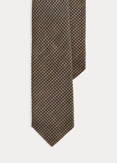 Жаккардовый галстук из льна и шелка с узором «гусиные лапки» Ralph Lauren