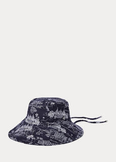 Хлопковая шляпа от солнца с прибрежным принтом Ralph Lauren