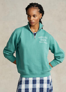Флисовый пуловер с молнией на четверть с логотипом Coastal Ralph Lauren