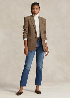Свободные прямые укороченные джинсы с высокой посадкой Ralph Lauren