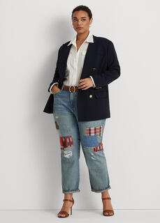 Свободные зауженные джинсы в технике пэчворк Ralph Lauren