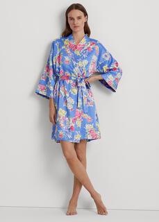 Атласный халат с цветочным принтом Ralph Lauren