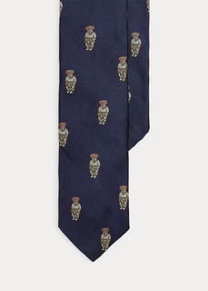 Шелковый репсовый галстук Polo Bear Ralph Lauren