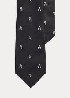 Шелковый репсовый галстук Skull-and-Bone Ralph Lauren
