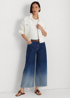 Широкие укороченные джинсы с высокой посадкой и эффектом «омбре» Ralph Lauren