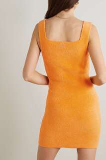 PATOU Махровое мини-платье с вышивкой, апельсин