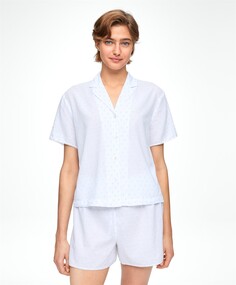 Длинная пижама плюмети из 100% хлопка OYSHO, белый