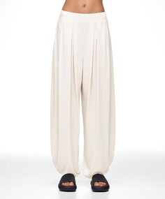 Широкие брюки из модала с драпировкой OYSHO, серый